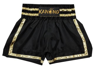 Kanong Muay Thai Kick-box Trenky Šortky  : KNS-140-Černá-Zlato